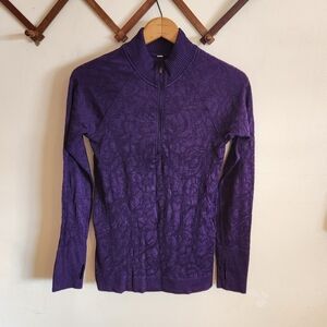 Lululemon Swiftly Quarter Zip Purple Floral Athletic XSmall 2